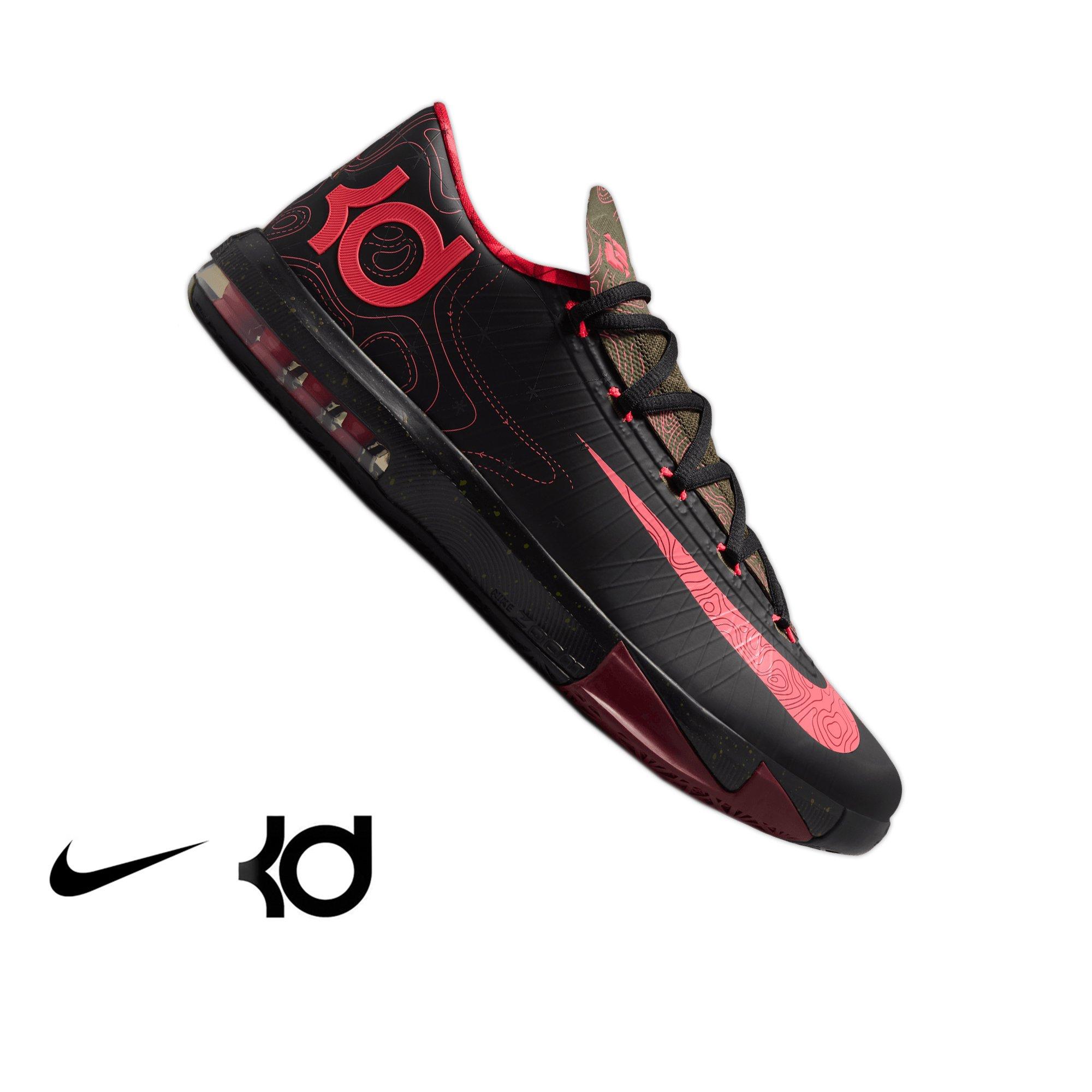 Nike KD 6 "Meteorology" Men's Shoe - BLACK/ATOMIC RED/MEDIUM OLIVE/NOBLE RED
